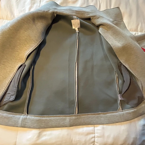 Leith gray asymmetrical zip up scuba jacket size S - Picture 8 of 11